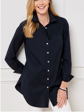 Talbots Navy Blue Button Down Shirt